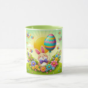 Cute, whimsical & colourful Easter bunny Mug