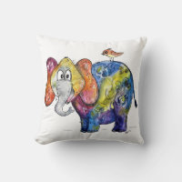 Cute Whimsical Colourful Elephant