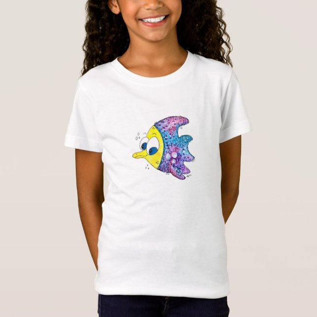 Cute Whimsical Colourful Fish T-Shirt (Front)