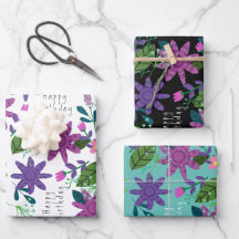 Cute Whimsical Colourful Floral Happy Birthday 
