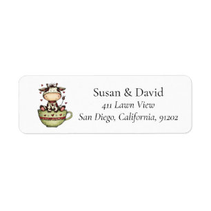 Cute Whimsical Cow Teacup Barnyard Farmhouse