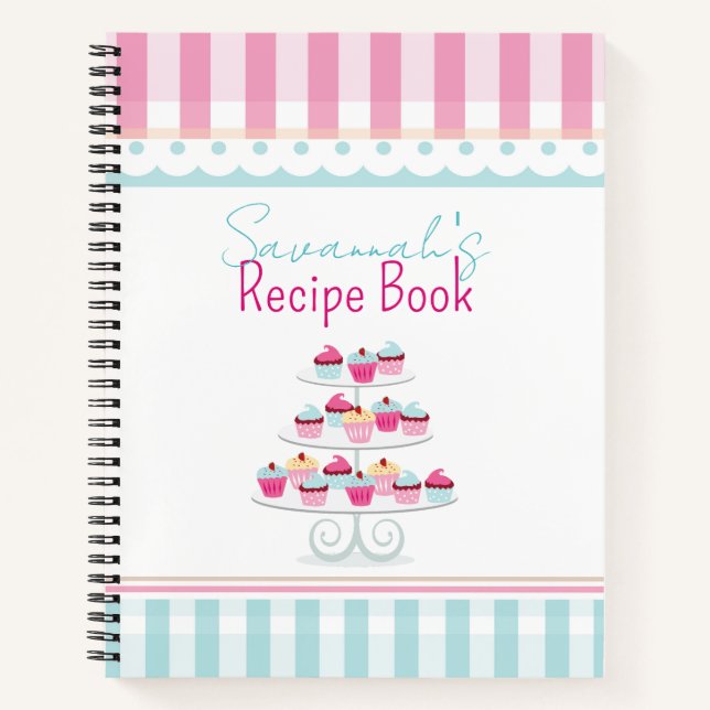 Cute Whimsical Cupcake Tier Recipe Book (Front)