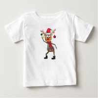 Cute Whimsical Dancing Christmas Deer