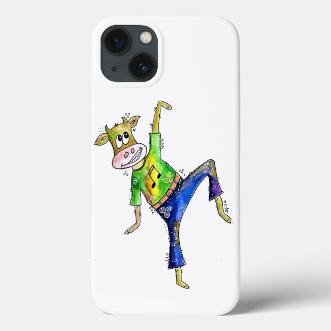 Cute Whimsical Dancing Cow Case-Mate iPhone Case (Back)