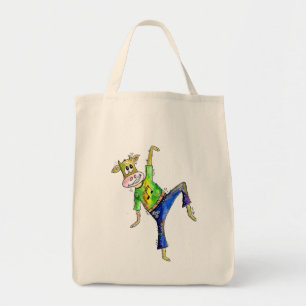 Cute Whimsical Dancing Cow Tote Bag