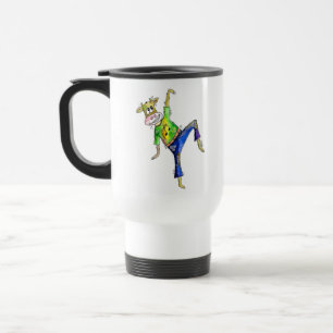 Cute Whimsical Dancing Cow Travel Mug