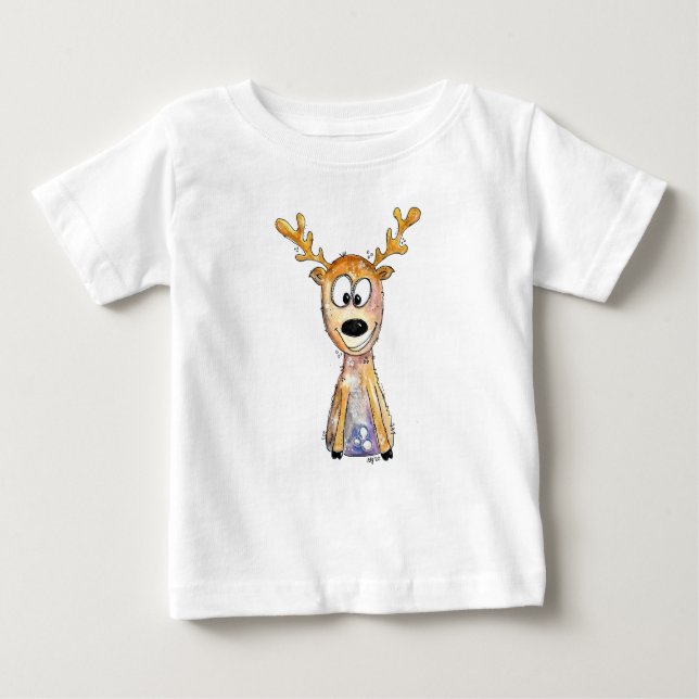 Cute Whimsical Deer Baby T-Shirt (Front)