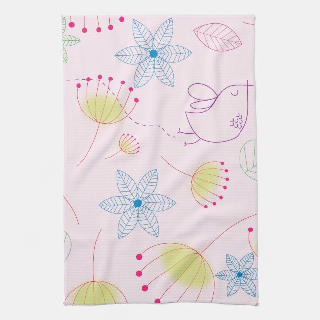 cute whimsical  design kitchen towel (Vertical)