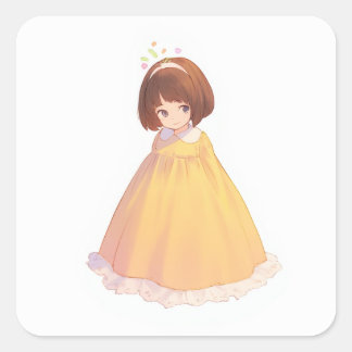 Cute Whimsical Design Square Sticker