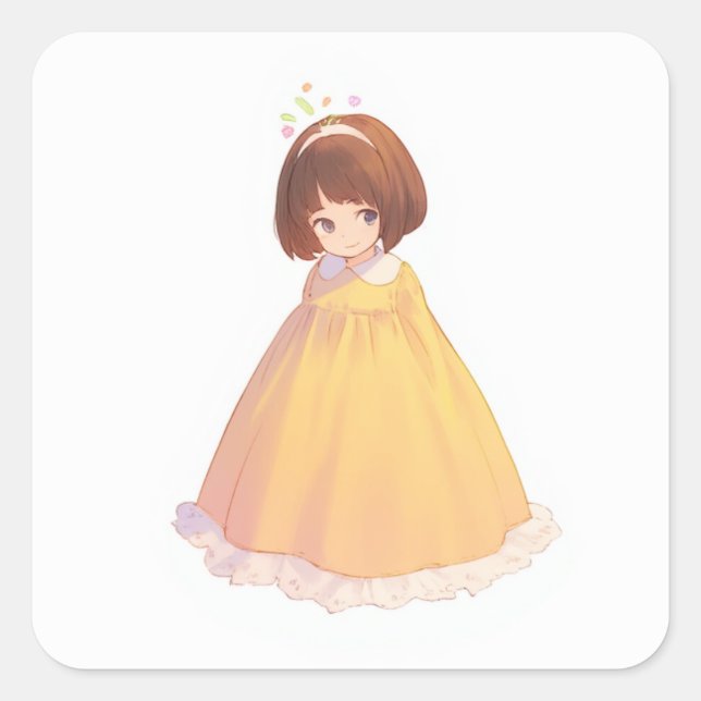 Cute Whimsical Design Square Sticker (Front)