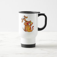 Cute Whimsical Dog and Cat