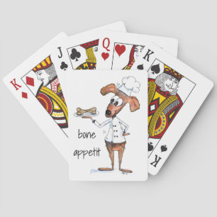 Cute Whimsical Dog Chef Playing Cards