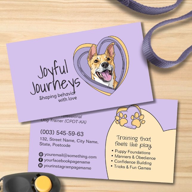 Cute Whimsical Dog Trainer Business Card (Creator Uploaded)