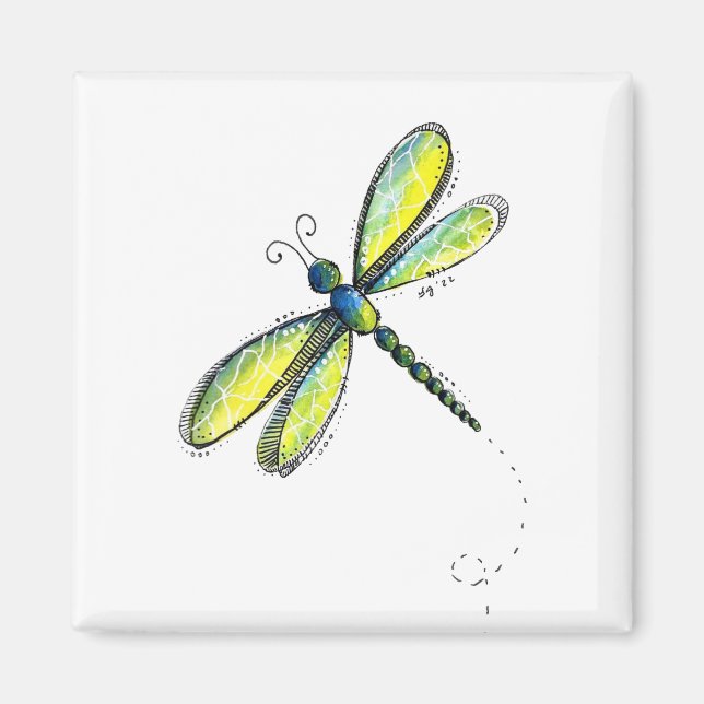 Cute Whimsical Dragonfly Magnet (Front)