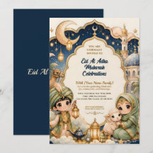 Cute Whimsical Eid Al Adha Chibi Mubarak