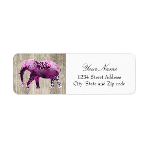 Cute Whimsical Elephant on Wood Design