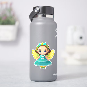 Cute whimsical fairy cartoon sticker
