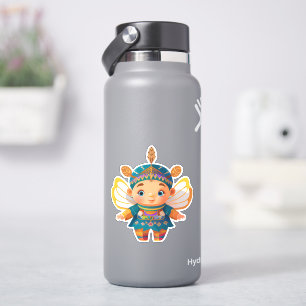 Cute whimsical fairy cartoon sticker