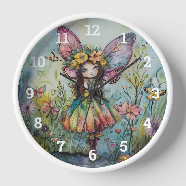 Cute Whimsical Fairy Clock (Front)