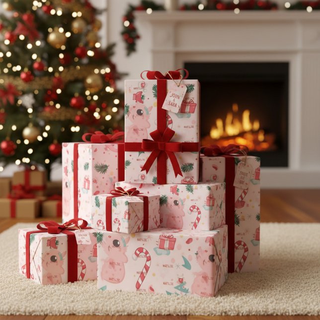 Cute whimsical festive pattern illustration wrapping paper (Creator Uploaded)