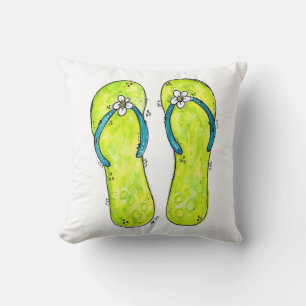 Cute Whimsical Flip Flops Cushion