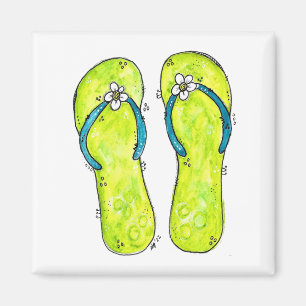 Cute Whimsical Flip Flops Magnet