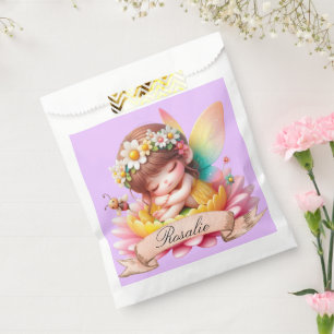 Cute Whimsical Floral Sweet Dreams Sleeping Fairy Favour Bags