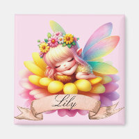 Cute Whimsical Floral Sweet Dreams Sleeping Fairy