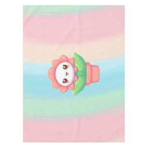 Cute, whimsical flower in pot tablecloth