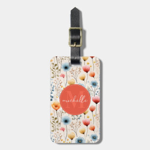 Cute Whimsical Flowers Luggage Tag