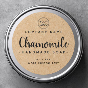 Cute whimsical font Kraft paper look product label