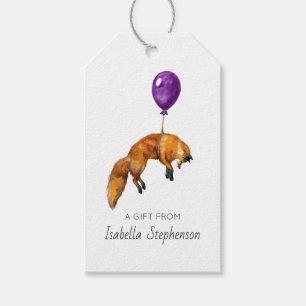 Cute Whimsical Fox & Balloon Gift Tags