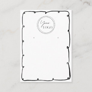 Cute Whimsical Frame Add Business Logo QR Code  Card