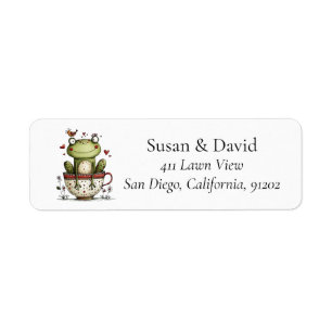 Cute Whimsical Frog Teacup Bird Garden