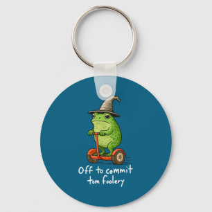 Cute Whimsical Frog Wizard Meme Off Key Ring