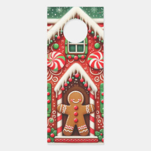 Cute, whimsical gingerbread man & house door hanger
