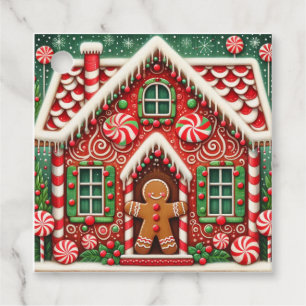 Cute, whimsical gingerbread man & house favour tags