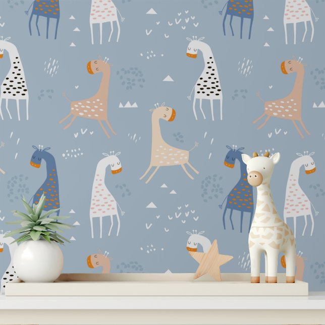 Cute Whimsical Giraffe Modern Kids Pattern Wallpaper (Creator Uploaded)