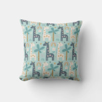 Cute Whimsical Giraffe Pattern in Pastel Blue