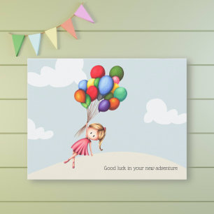 Cute Whimsical Good Luck Graduation  Postcard