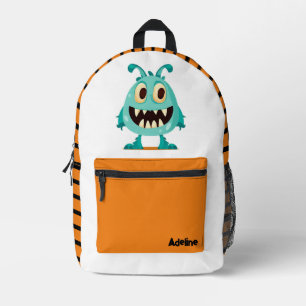 Cute/Whimsical Halloween/fall monster/alien Printed Backpack