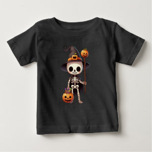 Cute, Whimsical Halloween skeleton Baby T-Shirt