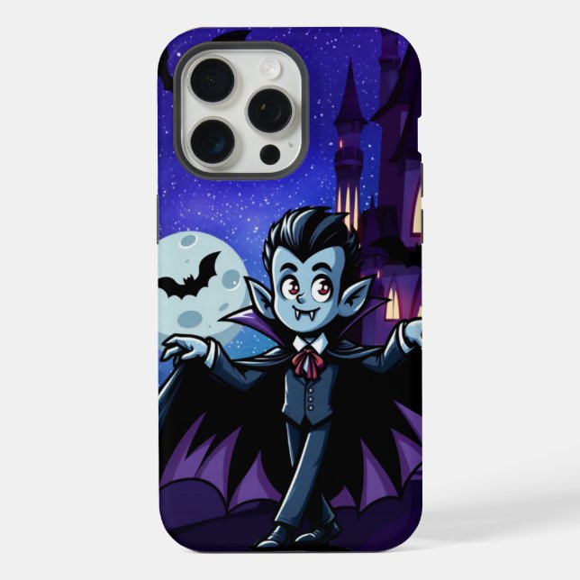 Cute, whimsical Halloween vampire iPhone Case (Back)