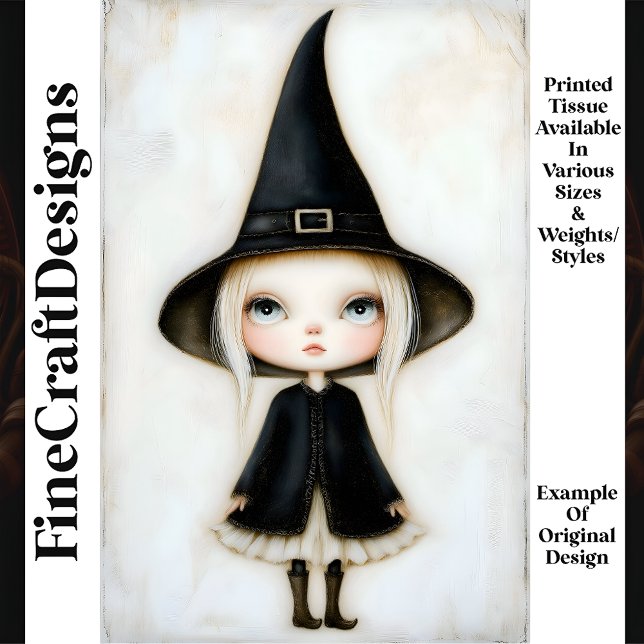 Cute Whimsical Halloween Witch Girl M6 Decoupage Tissue Paper (Creator Uploaded)