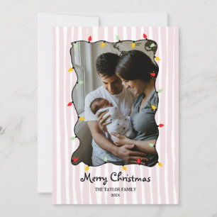 Cute Whimsical Hand Drawn Merry Christmas Photo Invitation