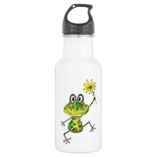 Cute Whimsical Happy Frog 532 Ml Water Bottle