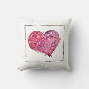 Cute Whimsical Heart Doodle Cushion