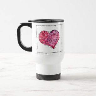 Cute Whimsical Heart Doodle Travel Mug