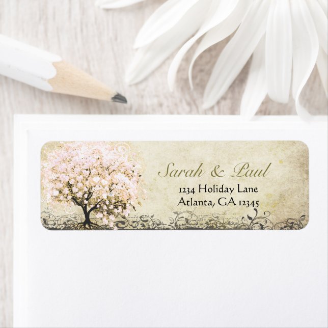 Cute Whimsical Heart Leafed Tree Light Pink Dots (Insitu)