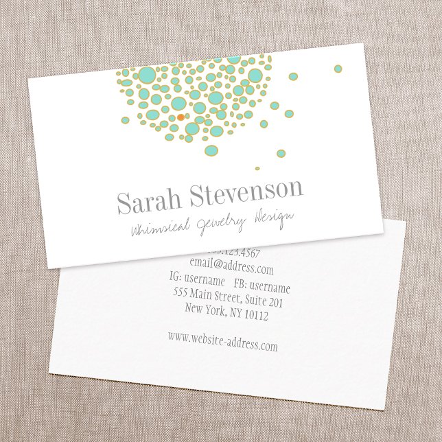 Cute Whimsical Jewellery Designer Business Card (Creator Uploaded)